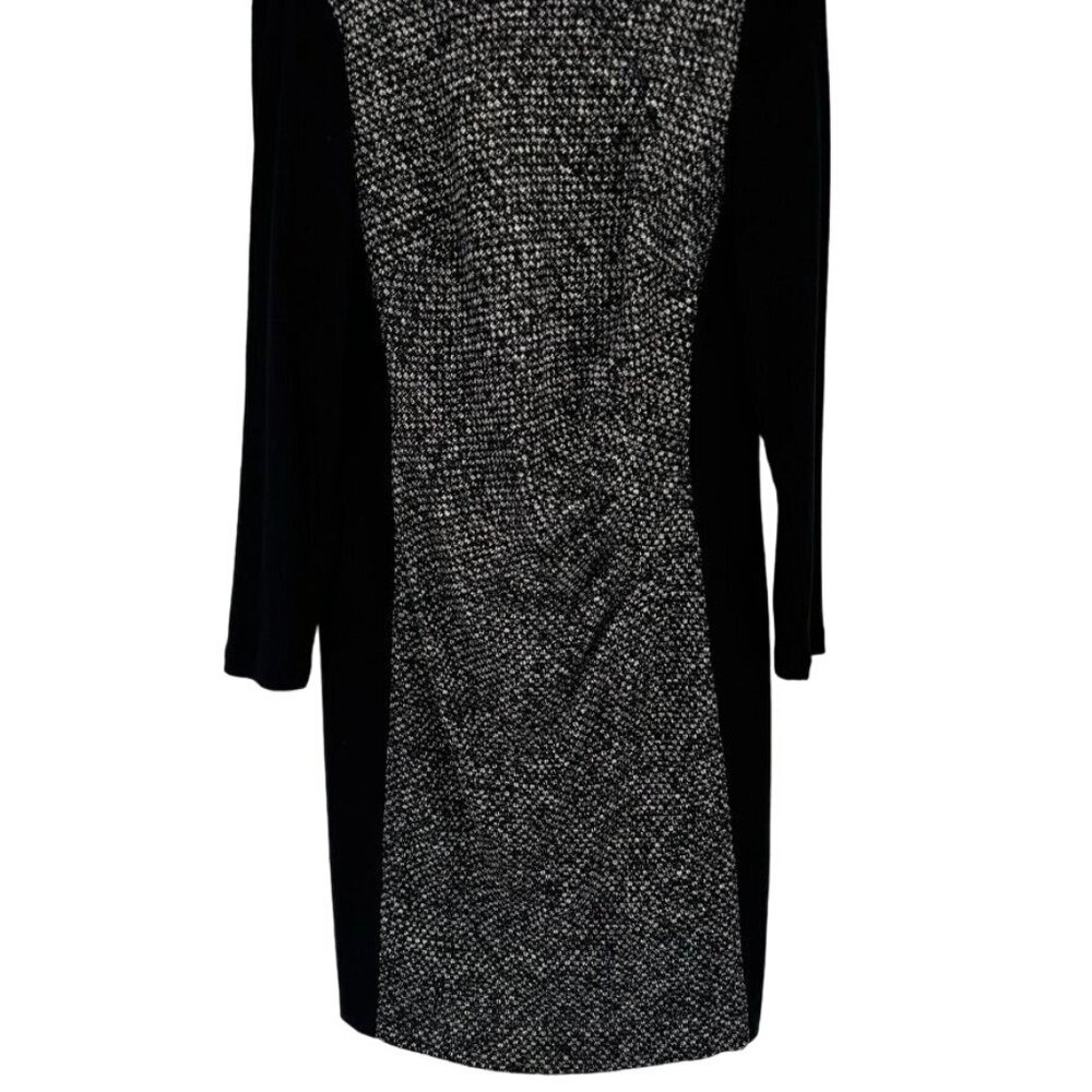 Ralph Lauren Black paneled knit Long Sleeve Sheath Dress Size 14 lined womens - Picture 9 of 12